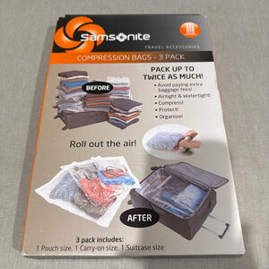 Unisex Samsonite Compression Bags Clear Storage & Organization 3 pack 3 sizes